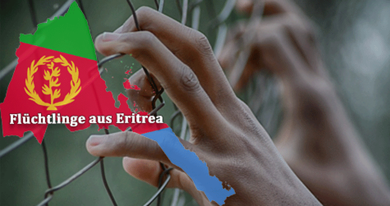 Eritrea Flagge Flüchtlinge