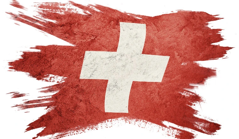 Schweiz Karte Flagge Kreuz