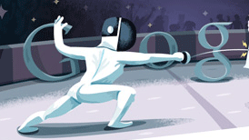 Fencing London 2012 Google Doodle