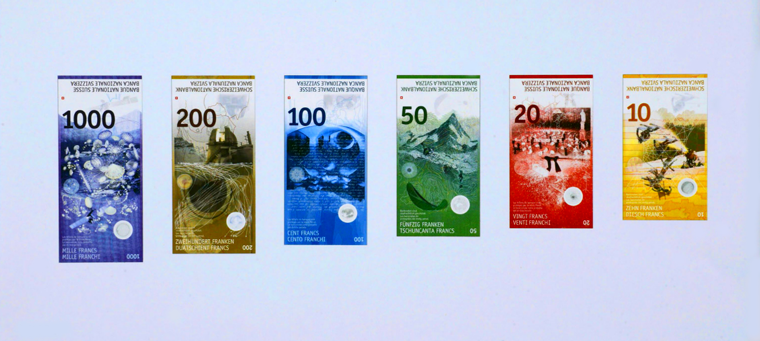 Neue Geldnoten der Schweiz