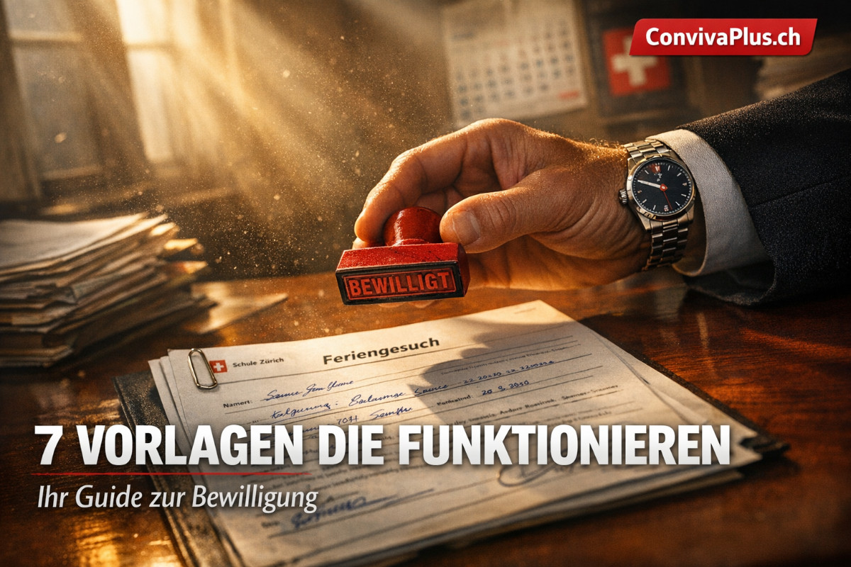 Feriengesuch bewilligt - Stempel auf Schulformular