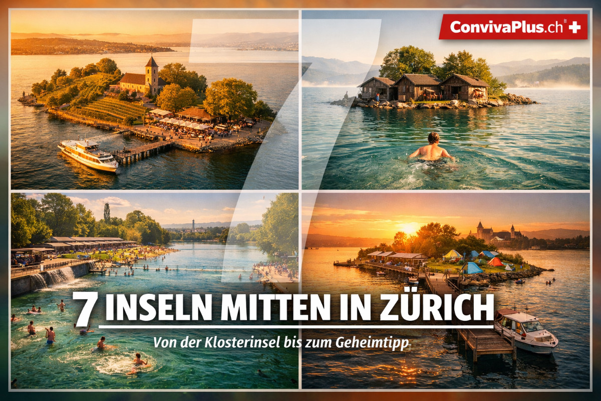 &Uuml;bersicht der Z&uuml;rcher Inseln im Z&uuml;richsee und an der Limmat