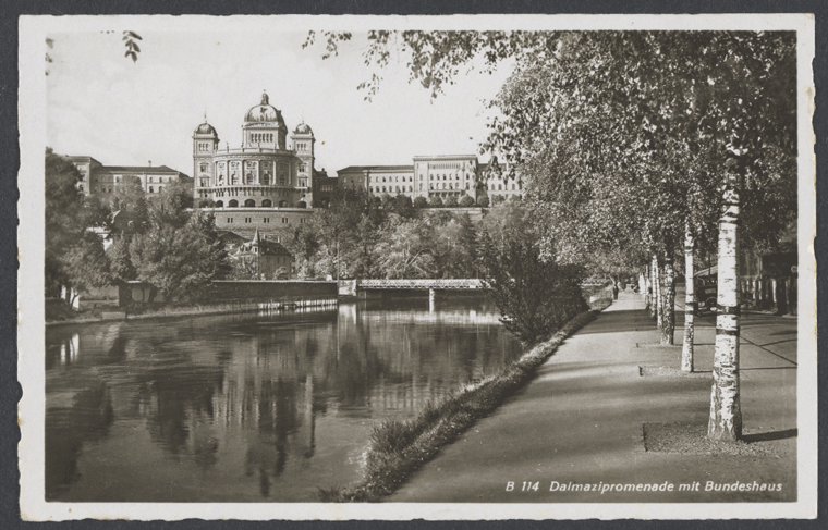 Dalmazipromenade mit Bundeshaus = Berne, Le Palais fédéral