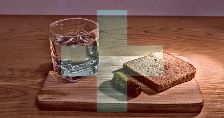 Brot Wasser und Gurke