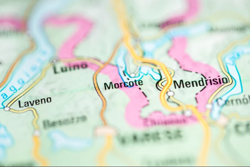 Morcote Tessin Karte Lugano Mendrisio