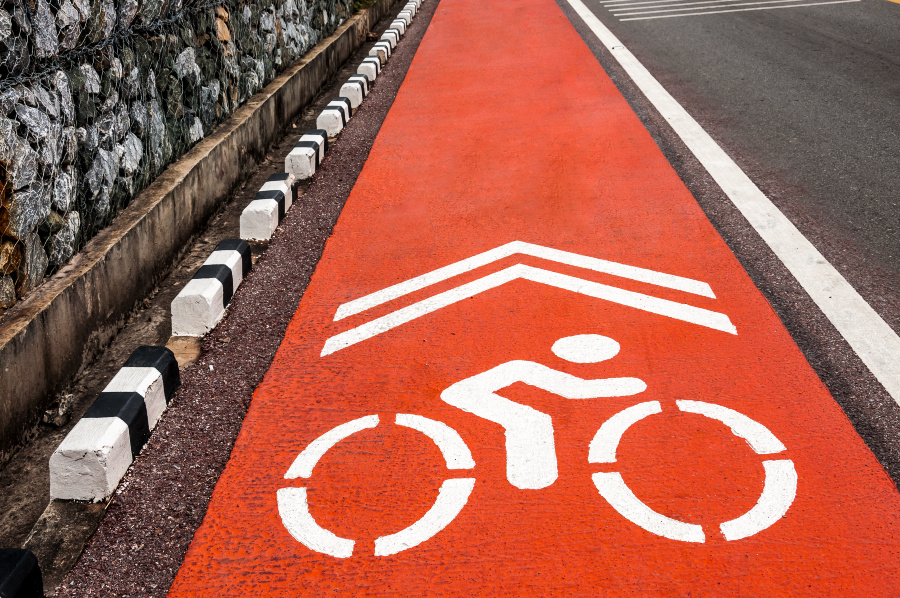 Fahrrad Velo Radweg Veloweg Symbol Rot Strasse