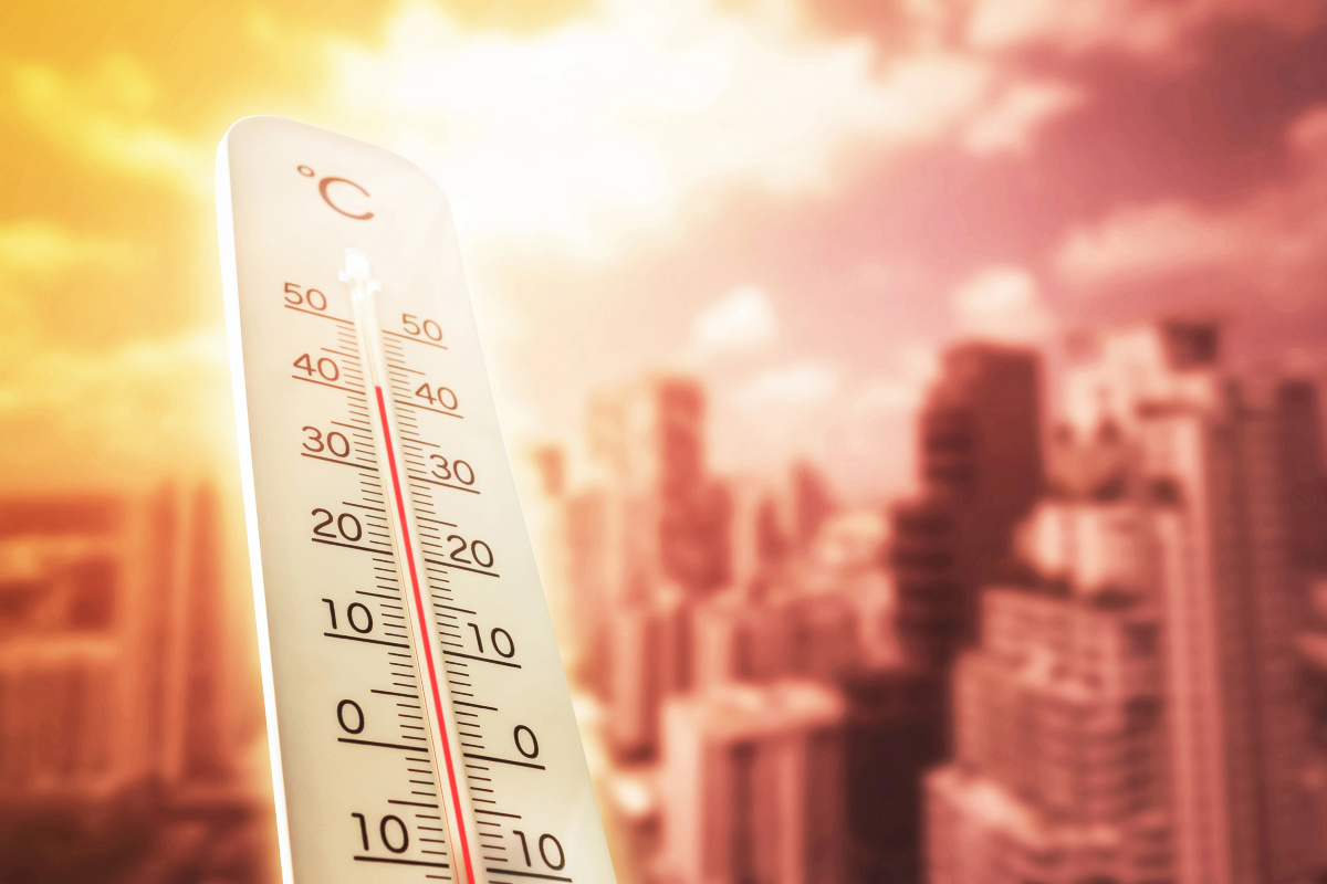Ein Sommer der Extreme Klima Thermometer Temperaturen Hitze Welle Stadt Metropole