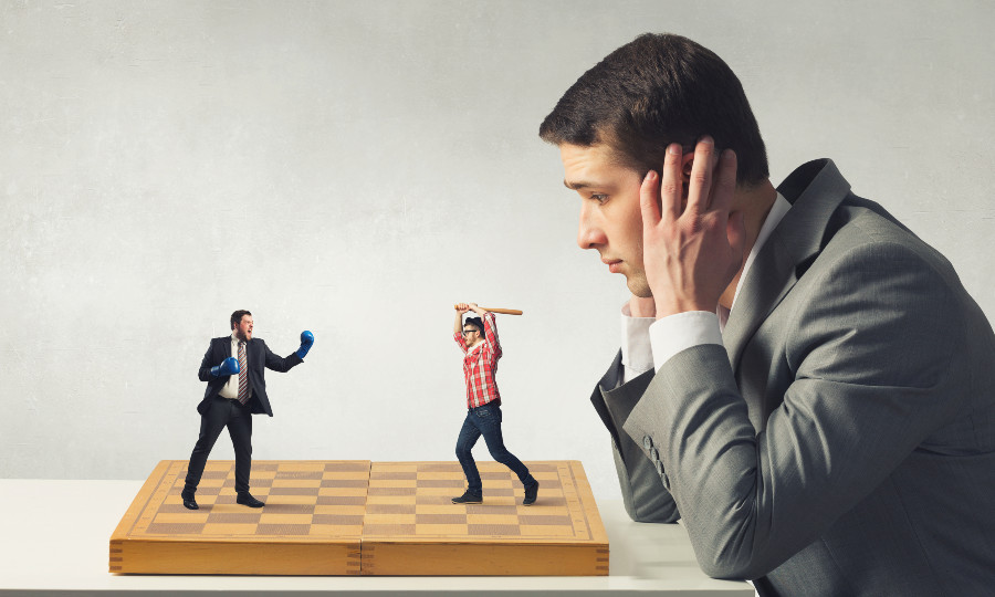 Hausordnung für Mieter Regeln Schachbrett Kampf