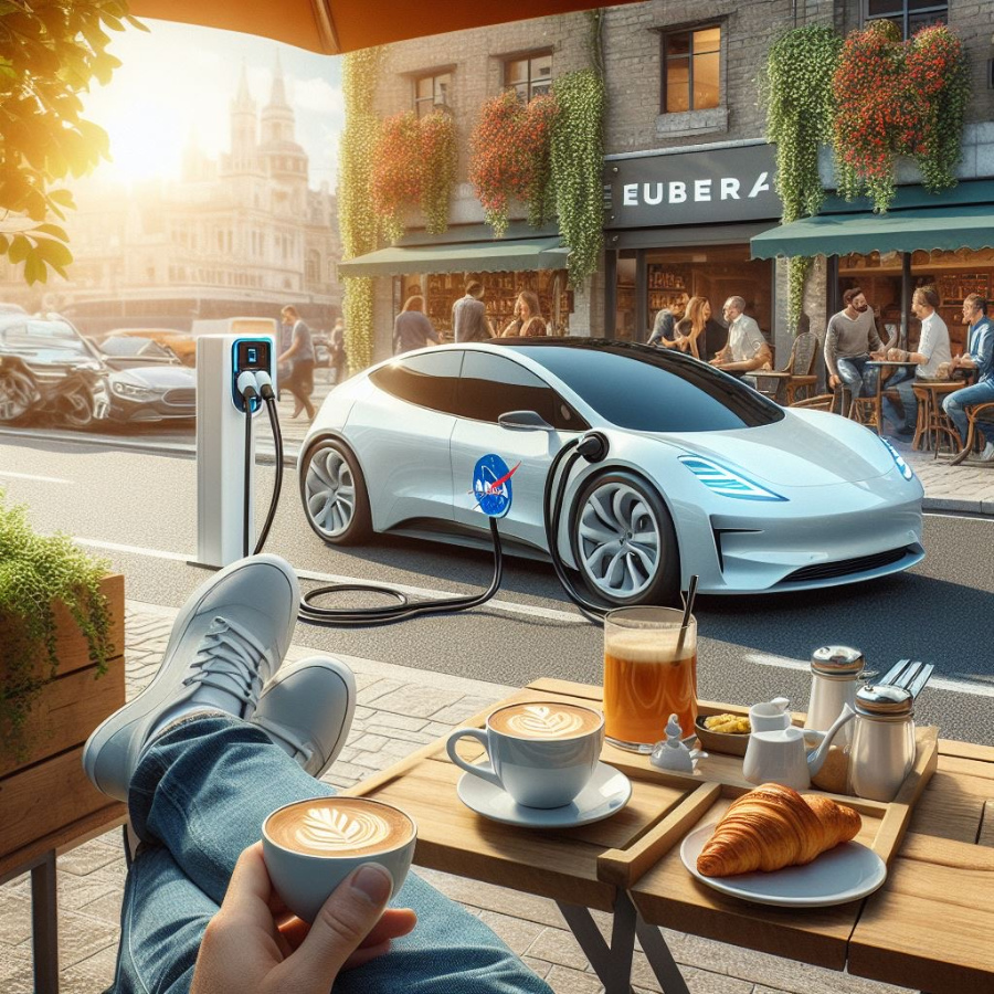 Elektroauto laden E-Auto Ladegeschwindigkeit Batterie Cafe Kaffee