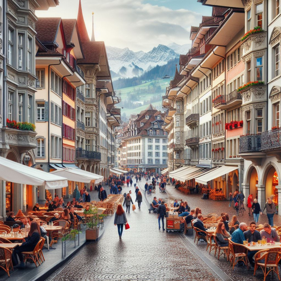 Luzern Altstadt Cafes Restaurants Gesch&auml;fte Sonntagsverkauf