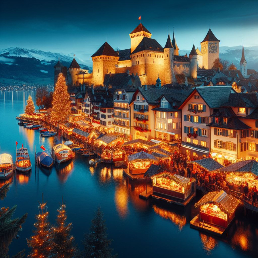 Weihnachtsmarkt Rapperswil Schloss Zürichsee