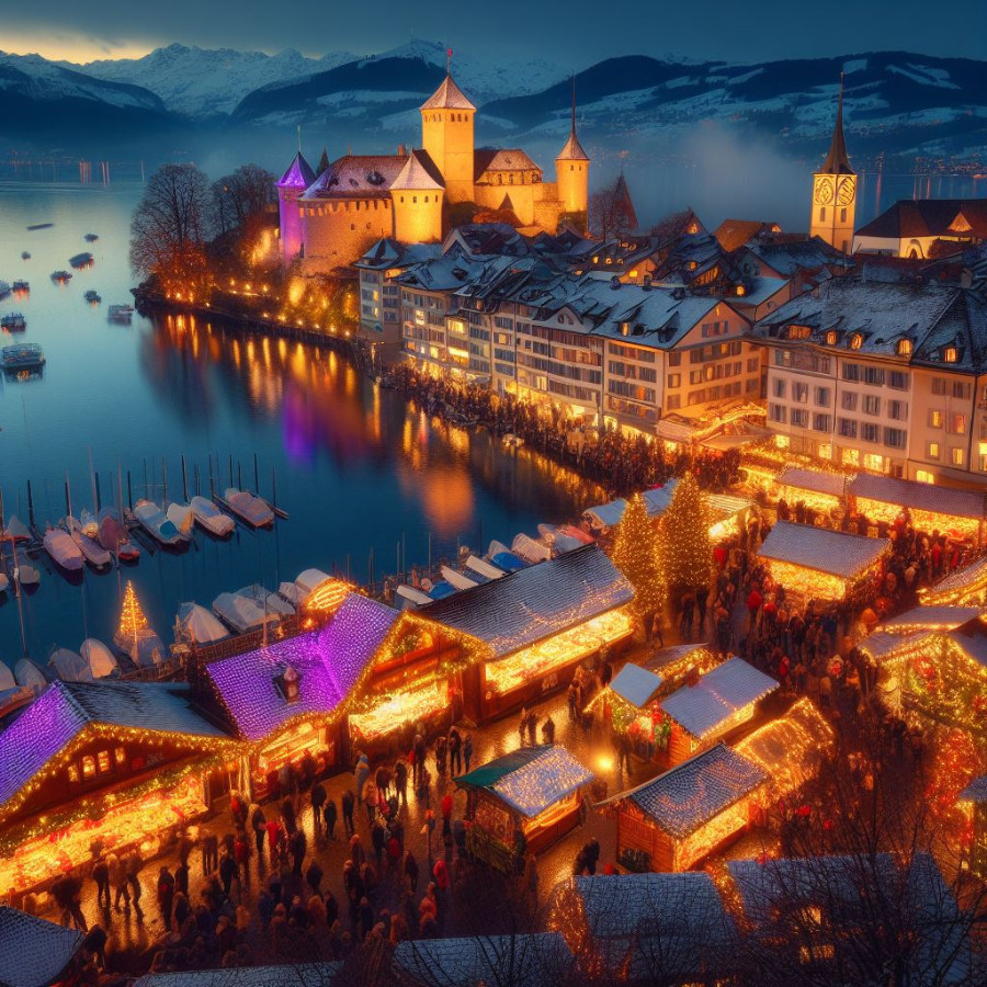 Weihnachtsmarkt Rapperswil Schloss Zürichsee