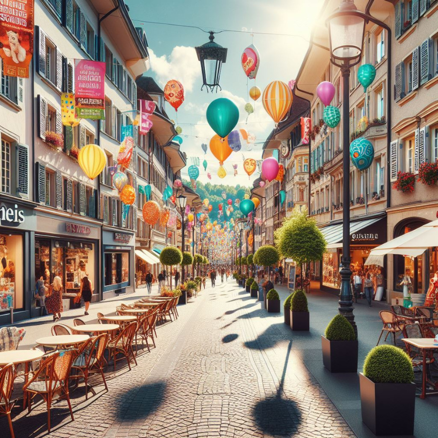 Sonntagsverkauf in Schaffhausen Schaffhausen Altstadt Cafes Restaurants Gassen