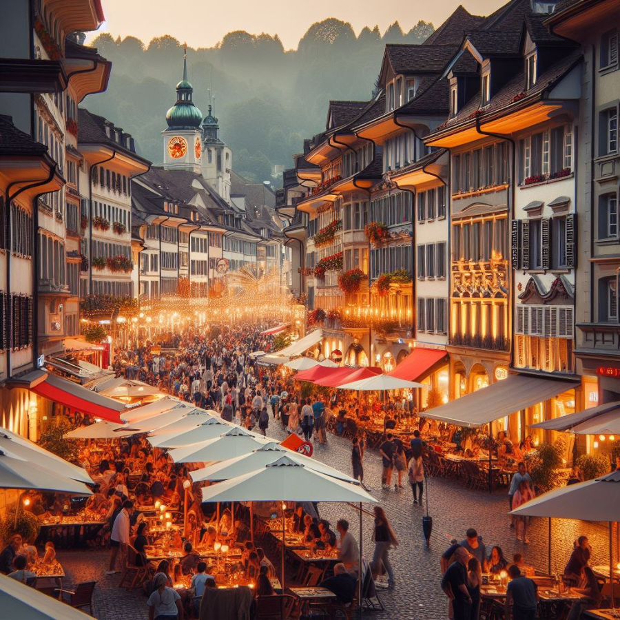 Solothurn Altstadt Cafes Restaurants Markt Gassen