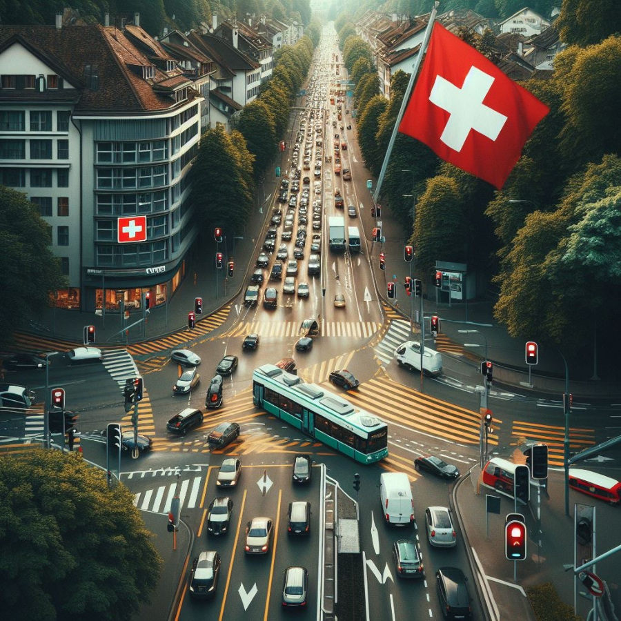 Ampeln Verkehrsschilder Strassenverkehr Autos Stau