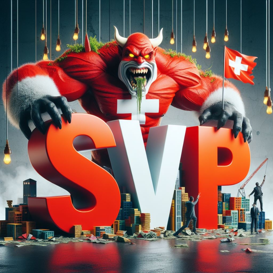 Die Handlanger der Preistreiber: Das Parlament und die mächtige Immobilien-Lobby SVP Schweiz Volkspartei Logo Abzocker Lobby Geld Reichtum