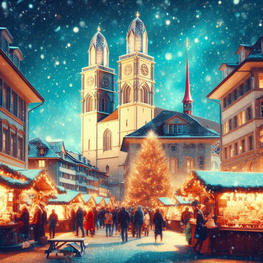 Der älteste Weihnachtsmarkt von Zürich Weihnachtsmarkt Niederdorf Altstadt von Zürich