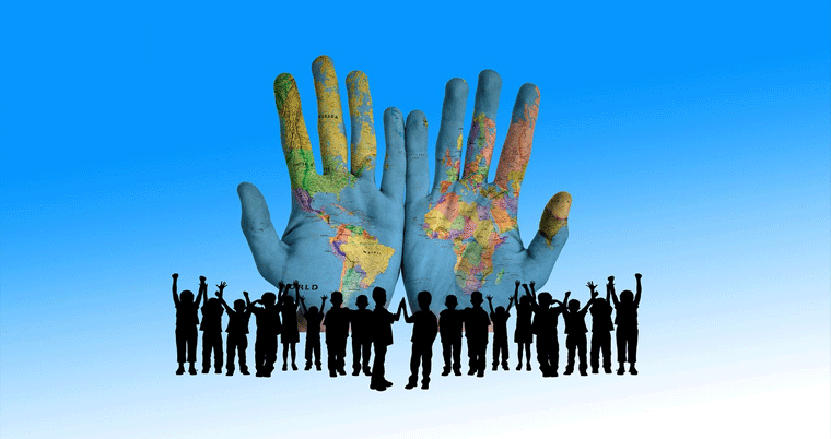 Menschen Bevölkerung Kontinente Hände