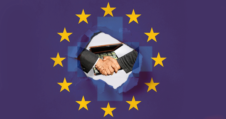 EU Flagge Deal Geschäfte Steuern Konzerne