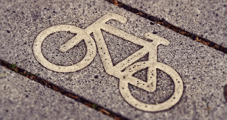 Fahrrad Weg Velo Streifen Strasse Verkehr