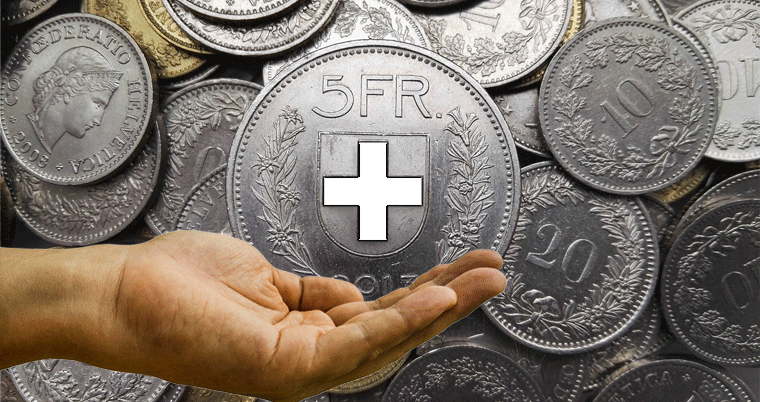 13. AHV-Rente stärkt Altersvorsorge Schweizer Franken Münzen Geld