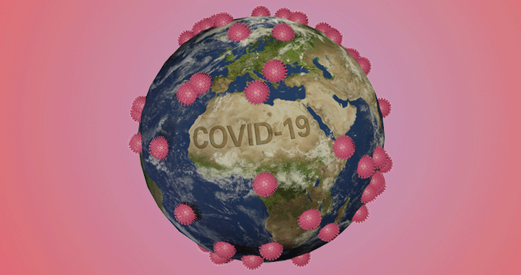 Coronavirus Pandemie Welt Globus Erde Virus