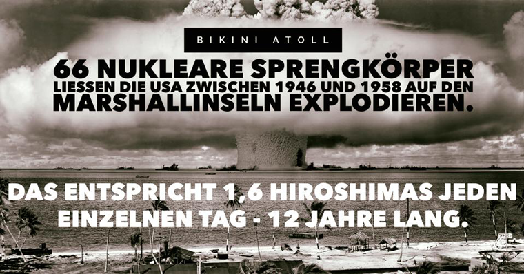 Atomtests auf dem Bikini Atoll durch die USA (Marshallinseln)