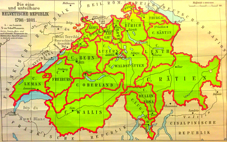Die Helvetische Republik - Karte