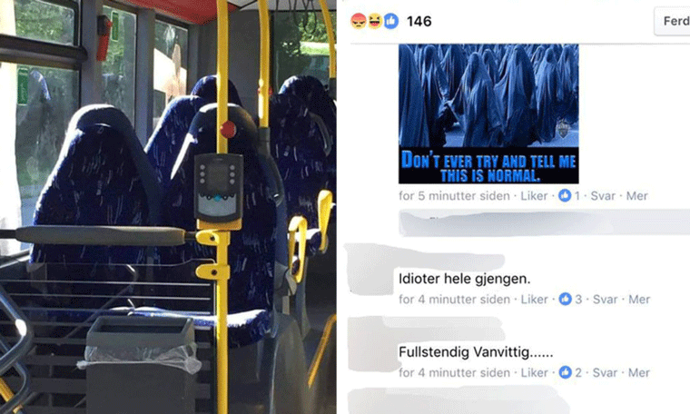 Neonazis verwechseln leere Bussitze mit Burkas