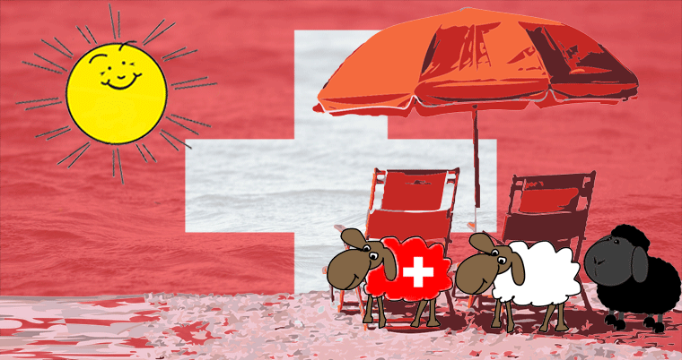 SVP Schweiz Logo mit Schafen und Sonne