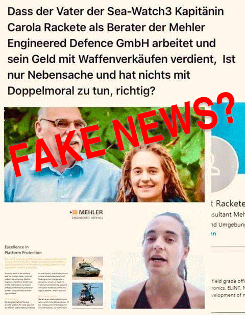 «Carola Racketes Vater verkauft Waffen» im Faktencheck