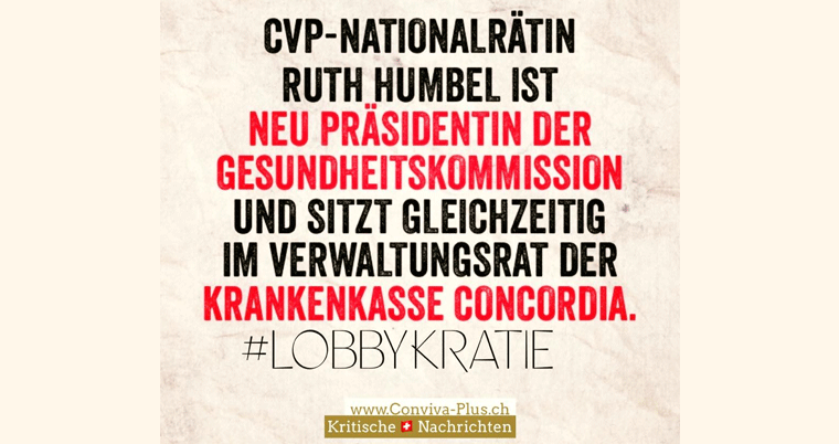 Ruth Humbel Nationalrat Parlament Krankenkasse Lobby