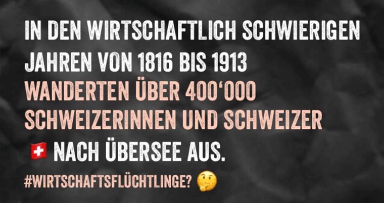 Wirtschaftsflüchtlinge aus der Schweiz in Übersee