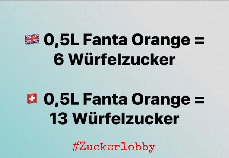 Zucker im Fanta Getränk Würfelzucker