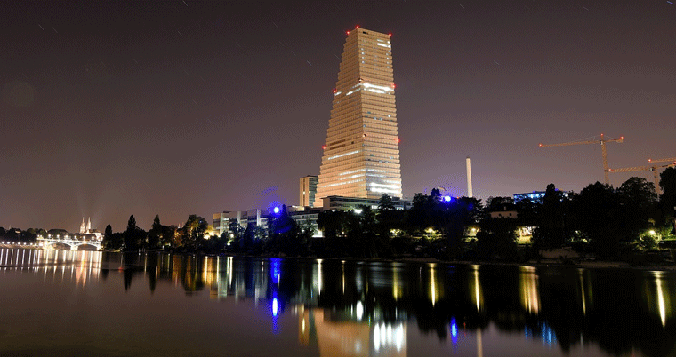Basel Skyline mit Roche Turm