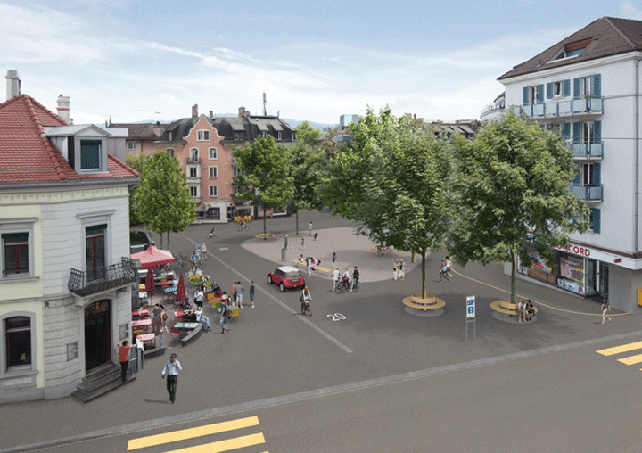Neugestaltung Röschibachplatz - Umbau in Wipkingen
