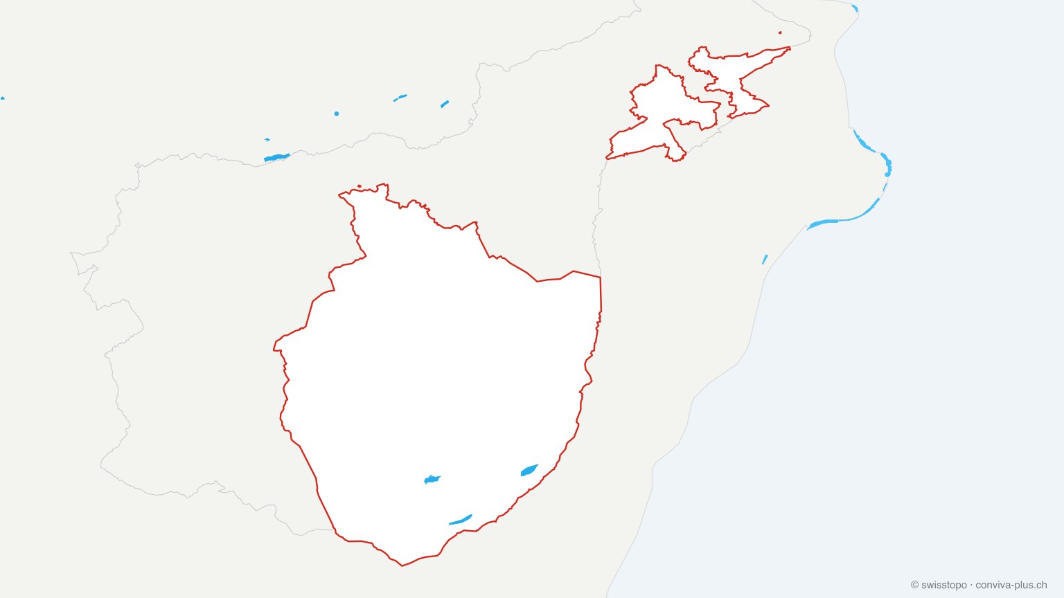 Karte: alle Seen im Kanton Appenzell Innerrhoden, eingefärbt nach Höhenlage (dunkler = höher)