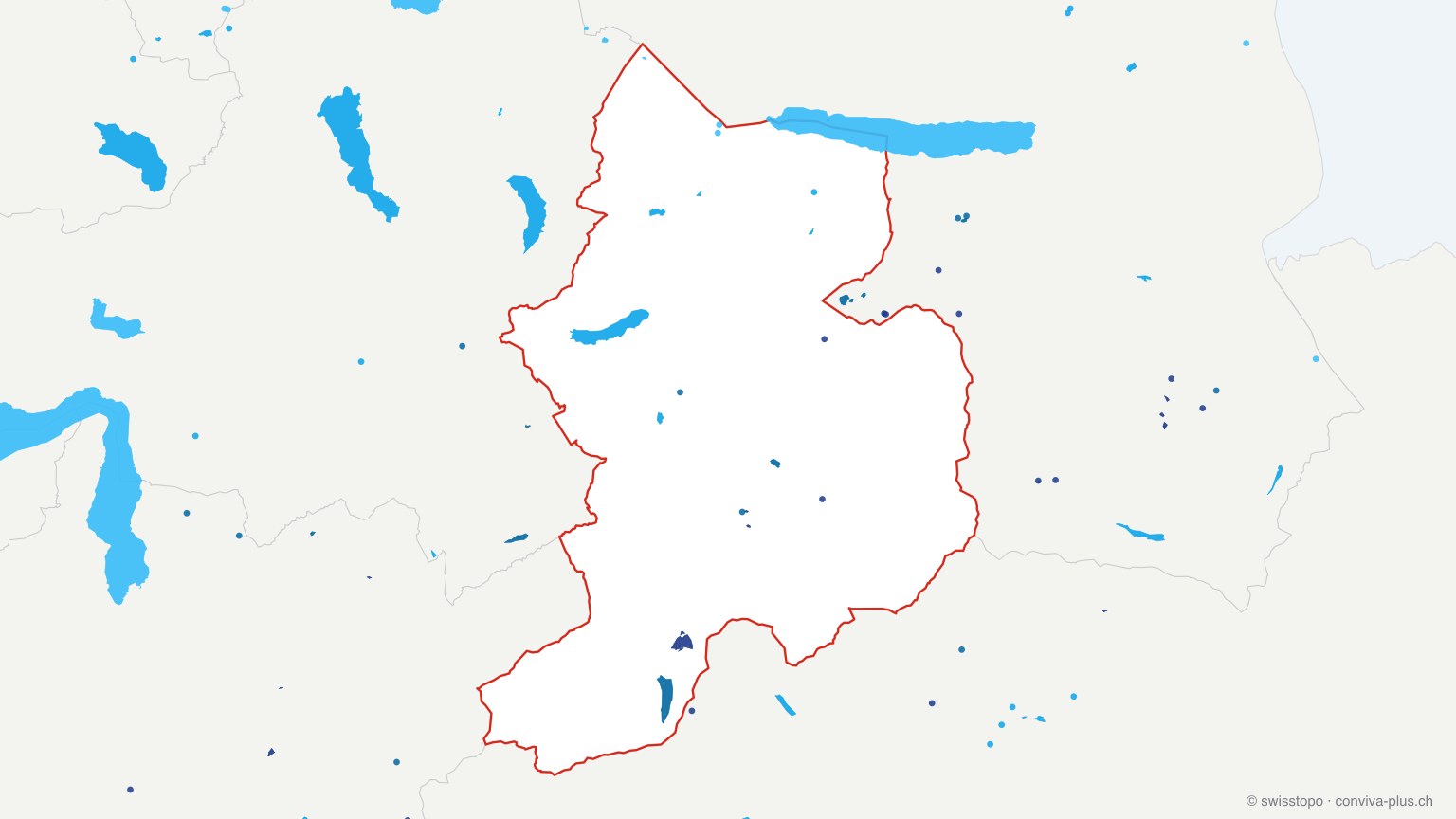 Karte: alle Seen im Kanton Glarus, eingefärbt nach Höhenlage (dunkler = höher)