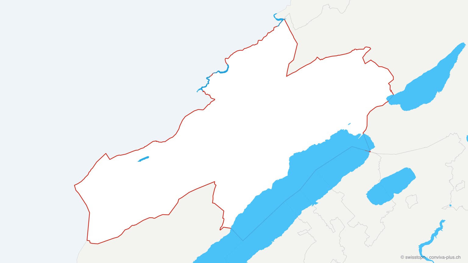 Karte: alle Seen im Kanton Neuenburg, eingefärbt nach Höhenlage (dunkler = höher)
