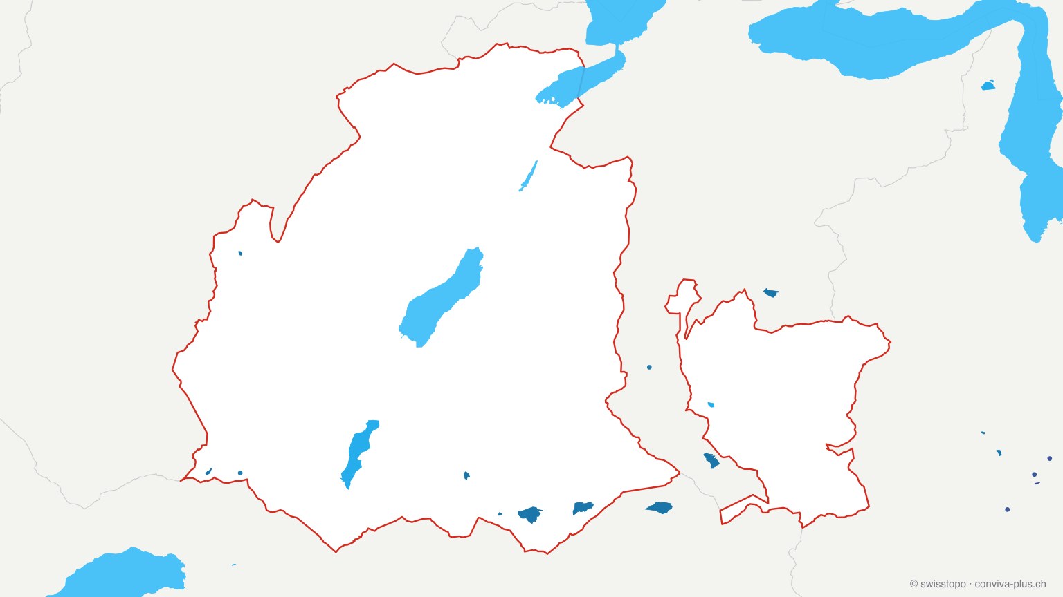 Karte: alle Seen im Kanton Obwalden, eingefärbt nach Höhenlage (dunkler = höher)