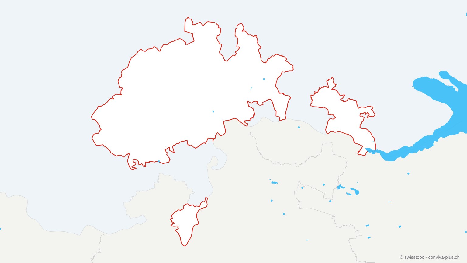 Karte: alle Seen im Kanton Schaffhausen, eingefärbt nach Höhenlage (dunkler = höher)