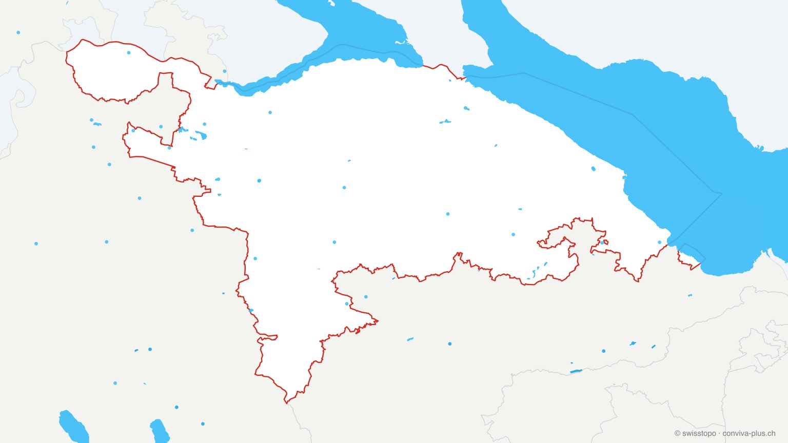 Karte: alle Seen im Kanton Thurgau, eingefärbt nach Höhenlage (dunkler = höher)