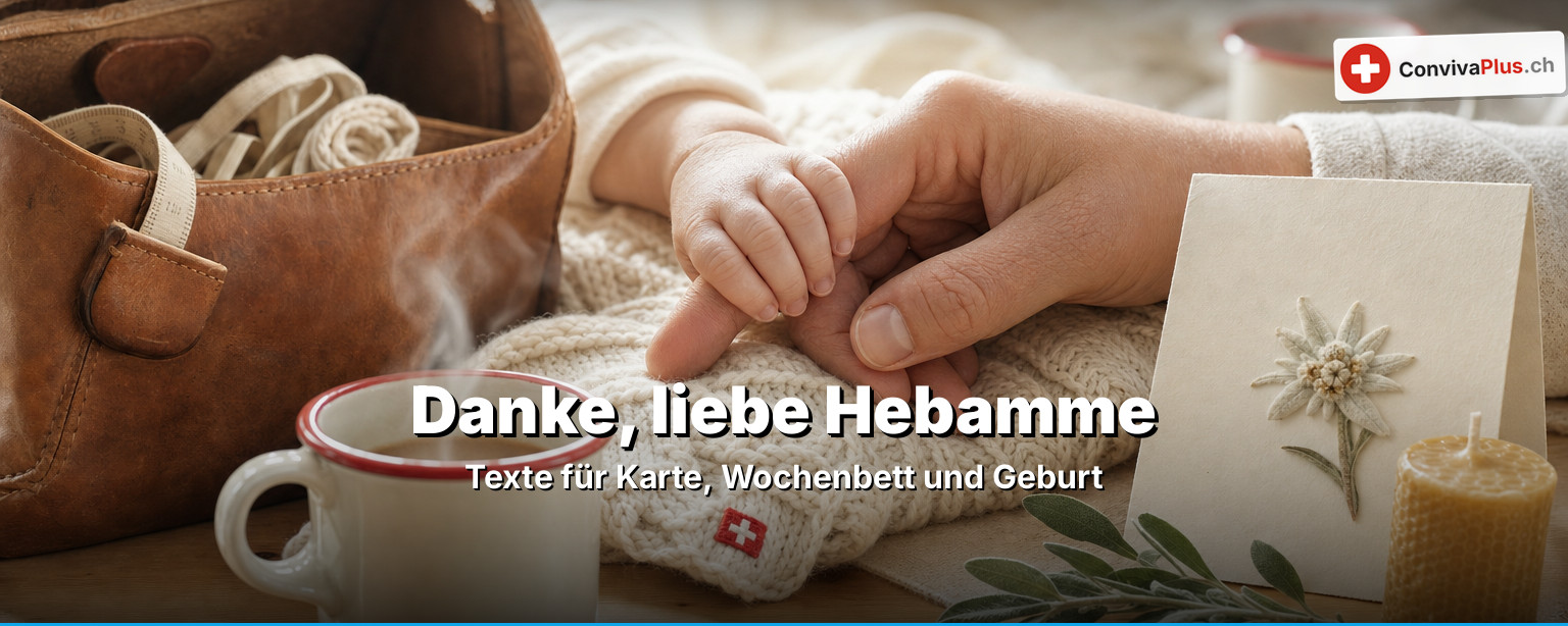 Danke Hebamme: Texte für die Karte und der ConvivaPlus Wochenbett-Vergleich