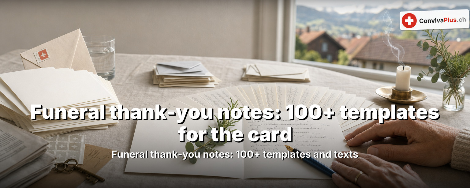 Handwritten thank-you card beside a candle and a flowering branch on dark wood
