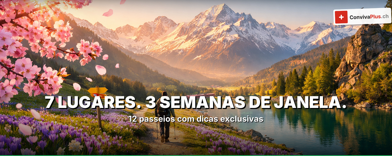 Passeios de primavera na Suíça: cerejeiras em flor em Zurique, açafrões no Emmental, narcisos em Montreux e cascatas do degelo