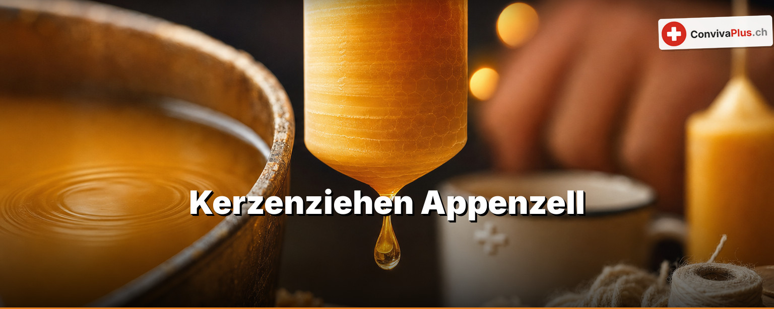 Kerzenziehen Appenzell: Der Wachstopf steht in einem Klostergarten