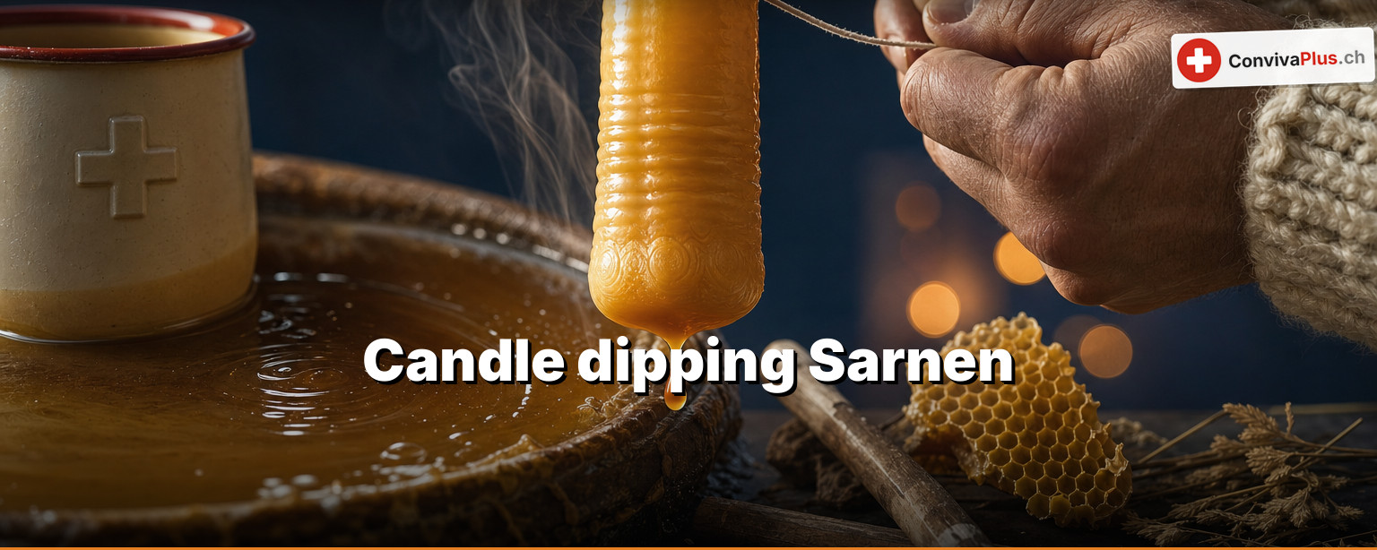 Candle dipping in Sarnen: two wax pots, a few minutes apart