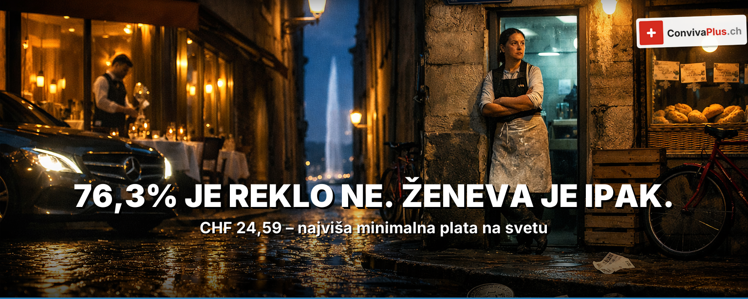 Minimalna plata Švajcarska 2026: švajcarski franci na kantonalnoj mapi, Ženeva istaknuta sa CHF 24.59
