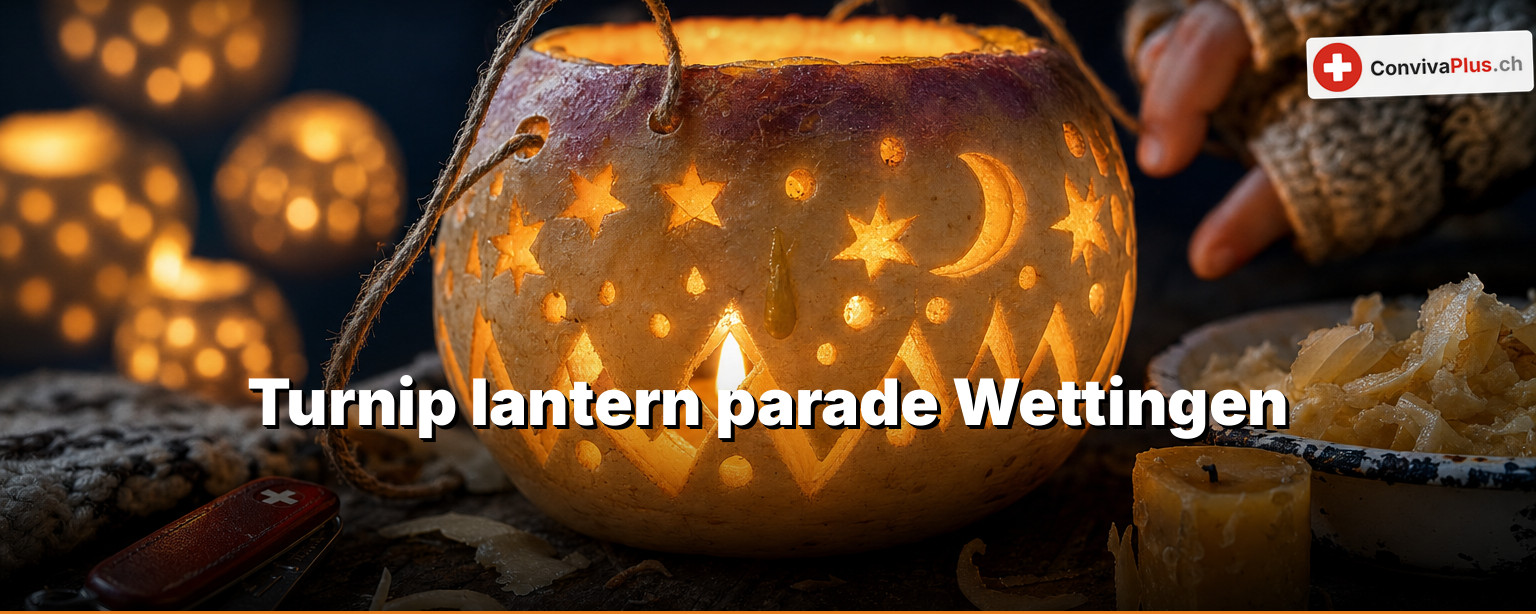 Wettingen turnip lantern parade: the survey's only route through a monastery park