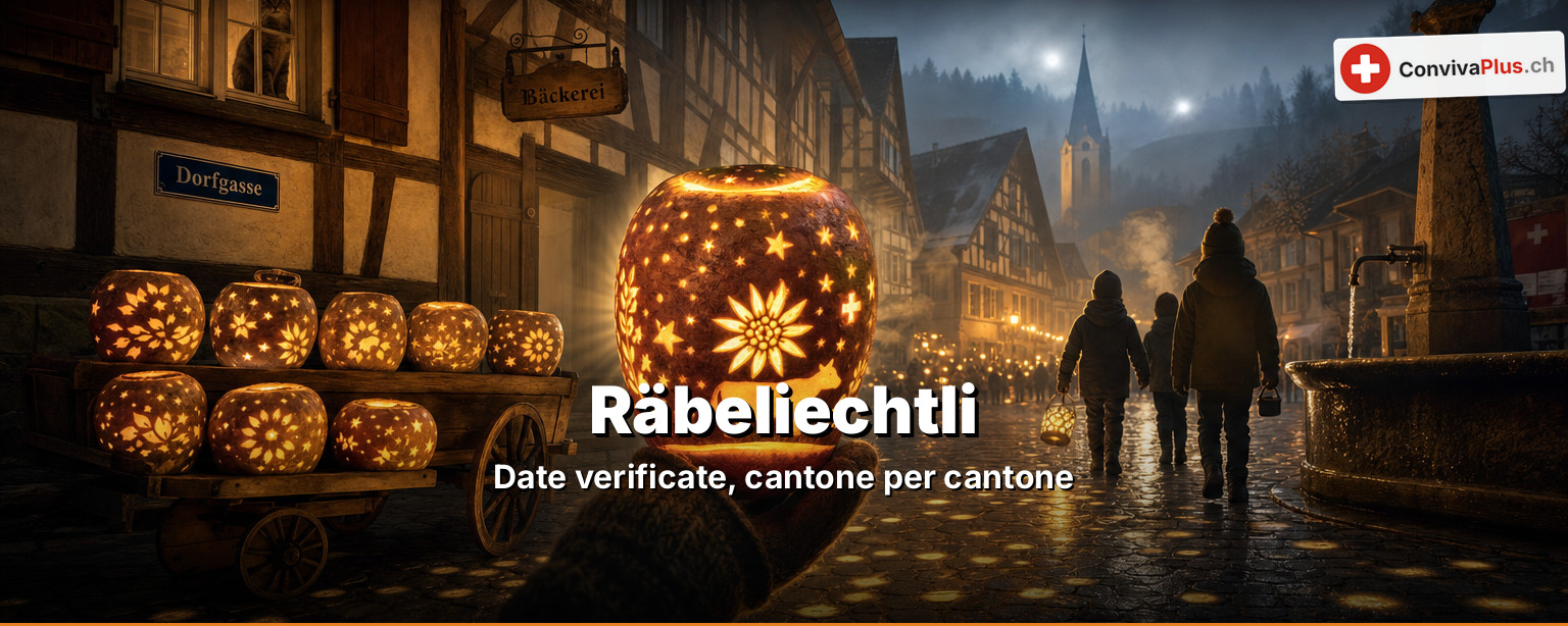 Räbeliechtli in Svizzera 2026: 19 date verificate — e la prima arde già in ottobre